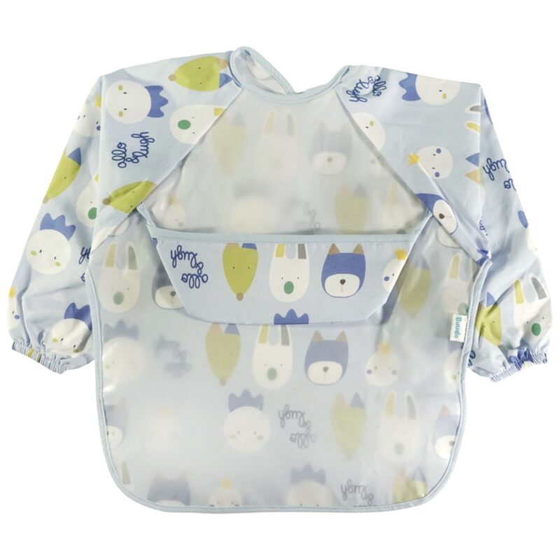 Buude Kids σαλιάρα με τσέπη Roosters σε γαλάζιο χρώμα