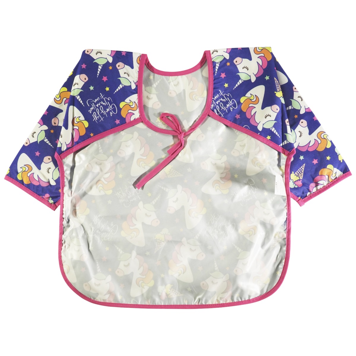 Μπλε σαλιάρα Bebechi με μακριά μανίκια για προστασία