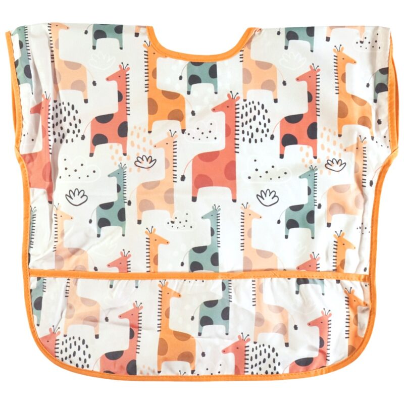 Bebechi σαλιάρα με τσέπη So Many Giraffes σε πολύχρωμο σχέδιο