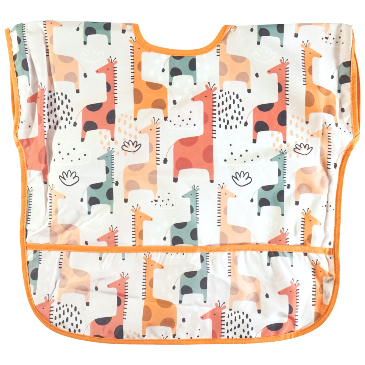 Bebechi σαλιάρα με τσέπη So Many Giraffes σε πολύχρωμο σχέδιο