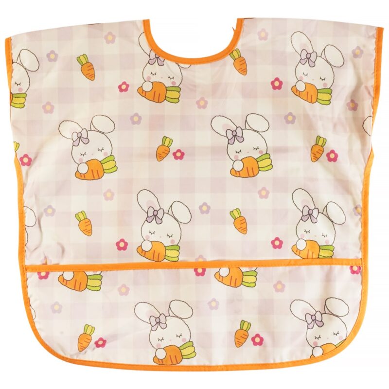 Bebechi μεγάλη σαλιάρα Little Bunny And Carrots με πρακτική θηκούλα