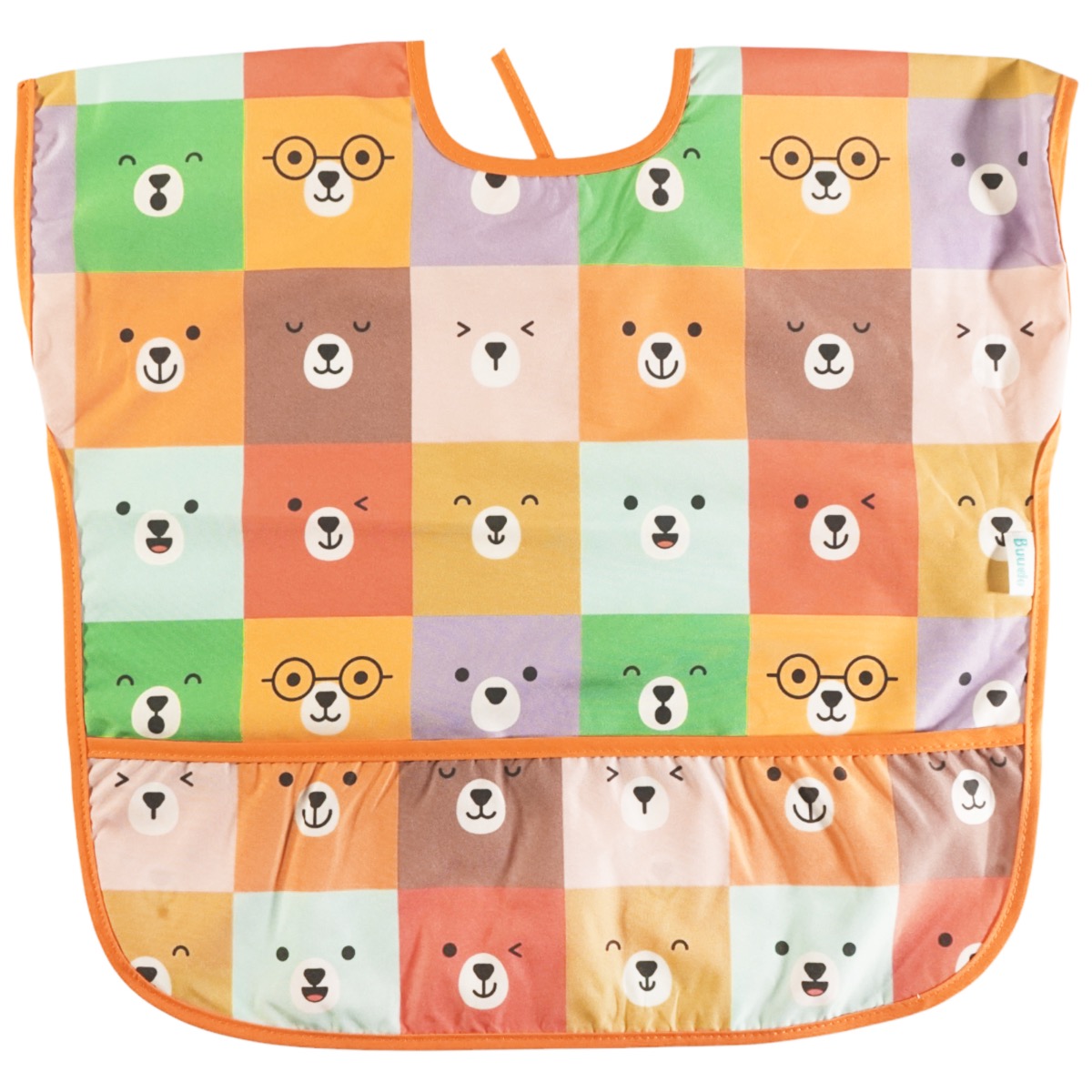 Bebechi σαλιάρα με τσέπη So Many Teddies σε πολύχρωμο σχέδιο