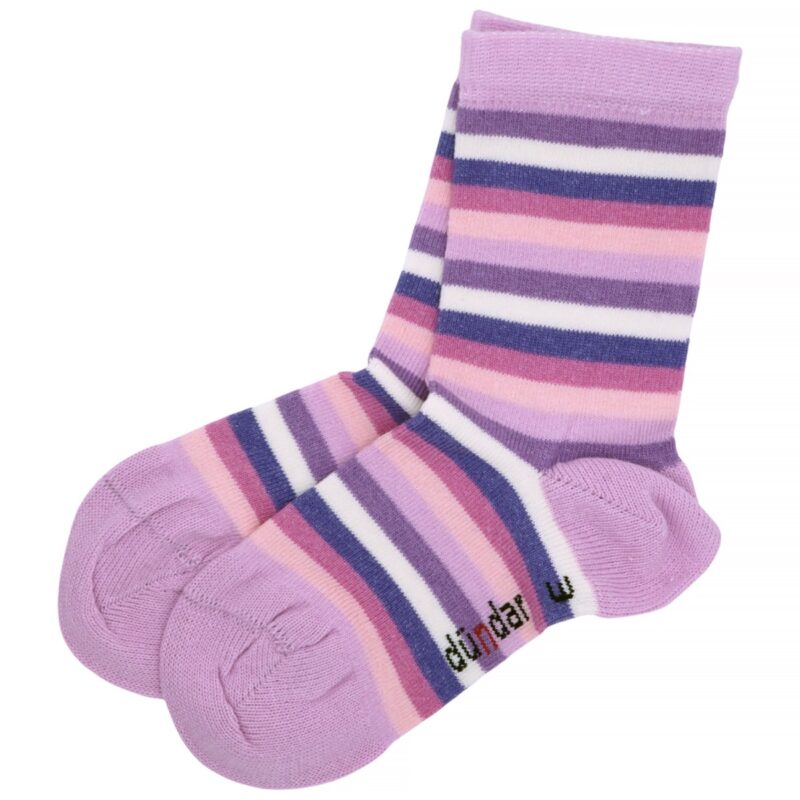 Παιδικά καλτσάκια Dundar μοβ ρίγες, ιδανικά για φορέματα, φούστες και τζιν