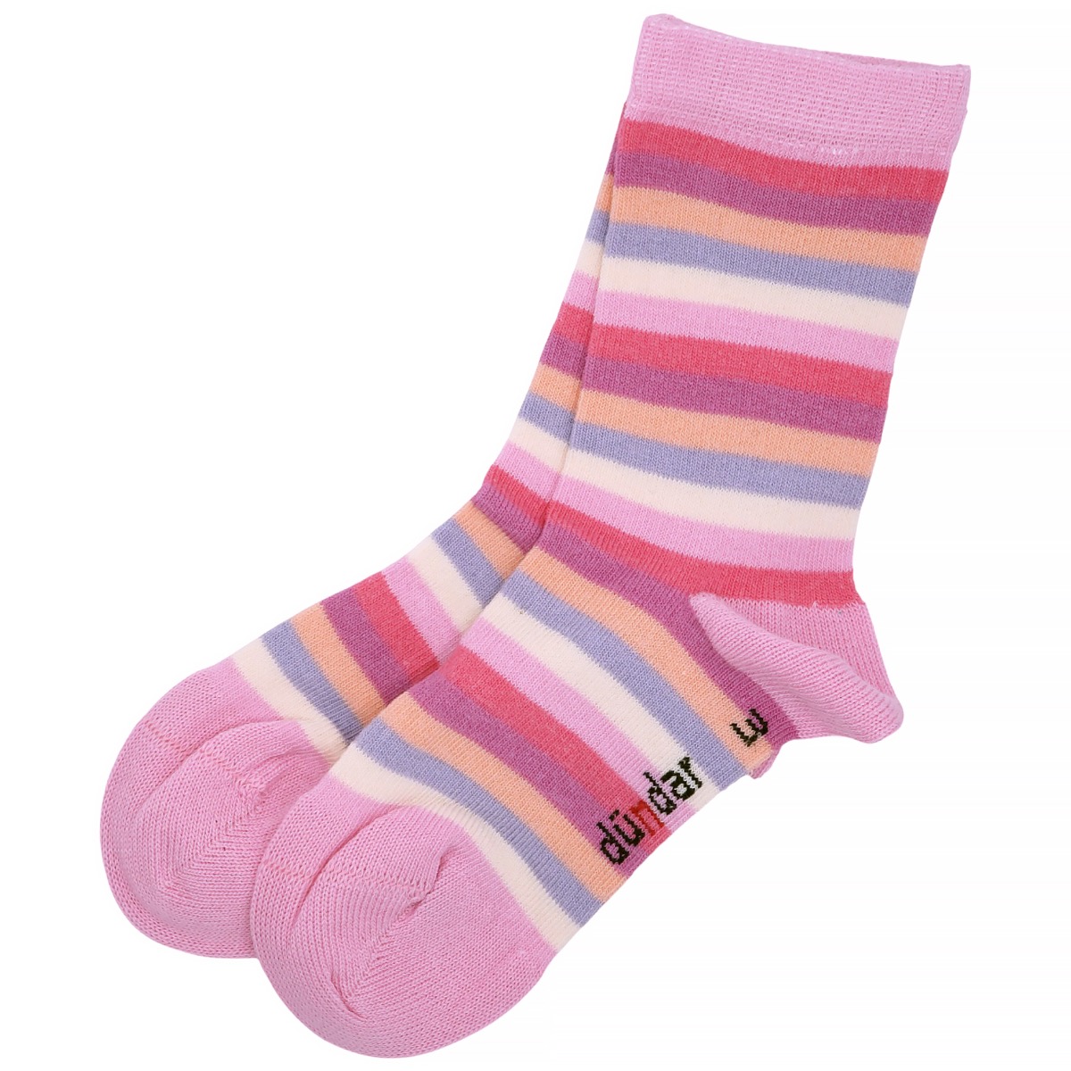 Καλτσάκια Dundar ροζ ρίγες για κορίτσια, άνετη εφαρμογή και ζεστασιά