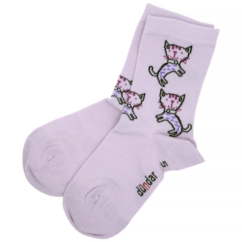 Καλτσάκια Dundar μοβ με γατούλες, ιδανικά για κορίτσια τον χειμώνα