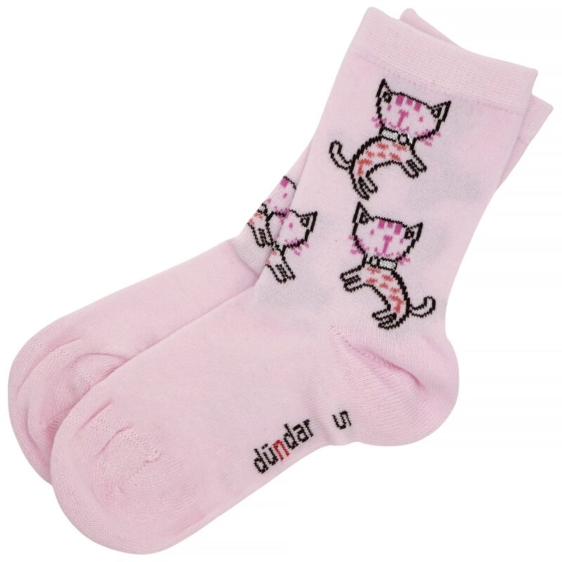 Χαρούμενα καλτσάκια Dundar ροζ γατούλες για κορίτσια κάθε μέρα