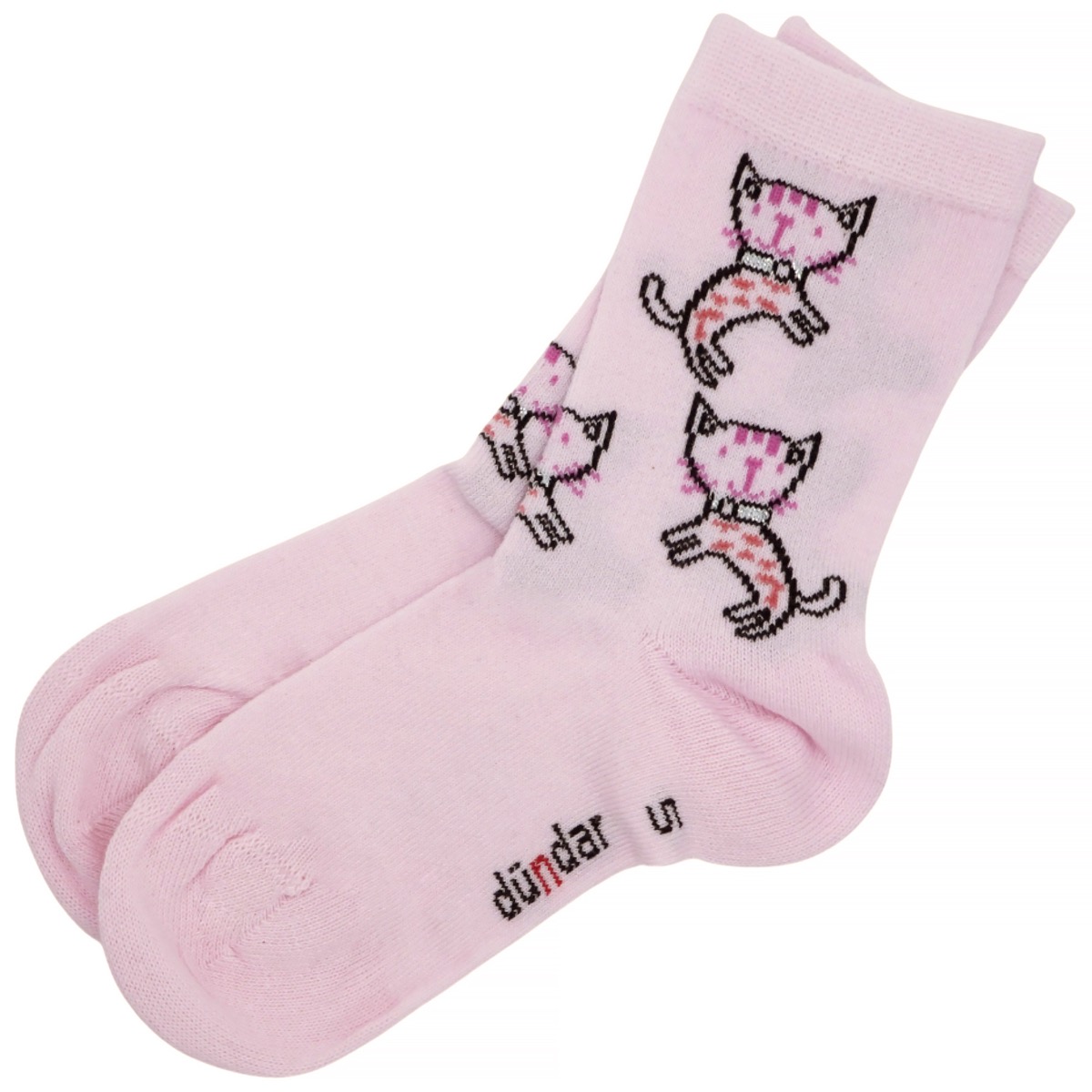 Χαρούμενα καλτσάκια Dundar ροζ γατούλες για κορίτσια κάθε μέρα