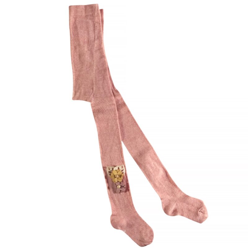 Defne Baby καλσόν για κορίτσι σομόν με floral σχέδιο