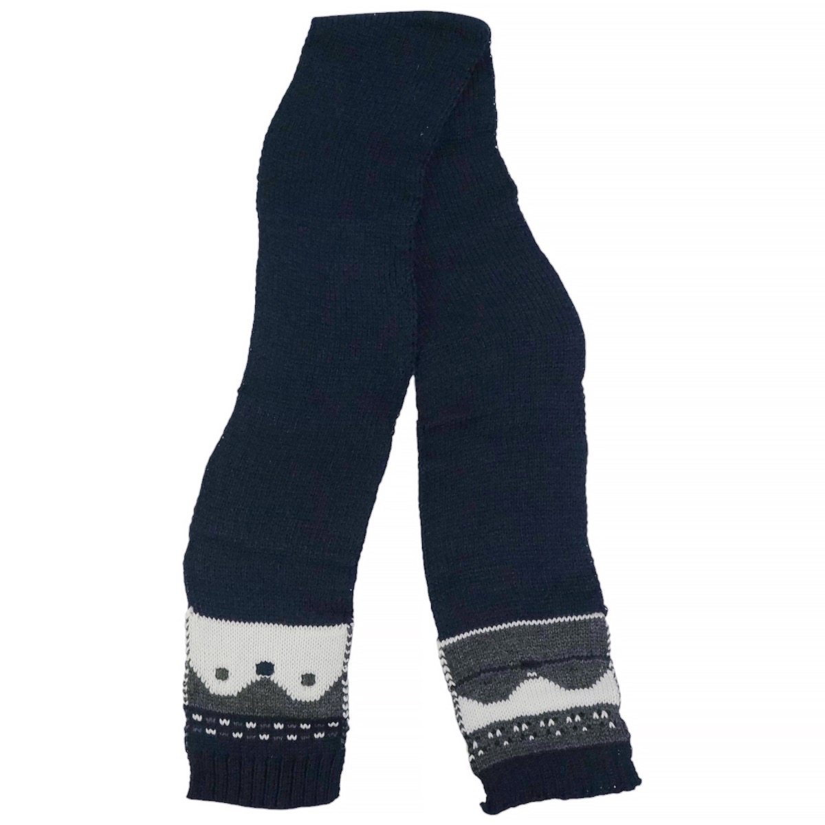 Kitti πλεκτό κασκόλ μαύρο με πιγκουίνο για αγόρι