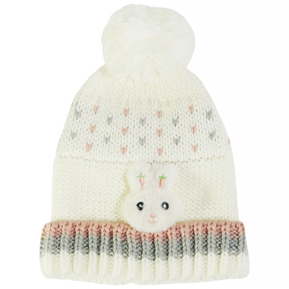 Kitti χειμερινό σετ σκούφος κασκόλ εκρού για κορίτσι