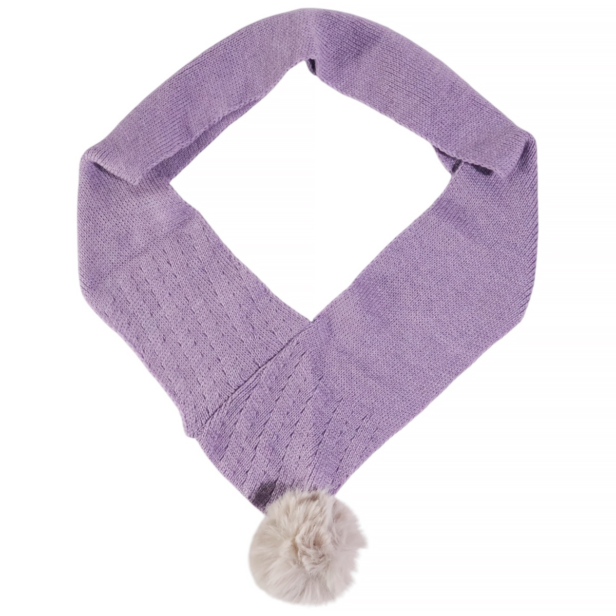 Kitti χαριτωμένο σετ μοβ για κορίτσι με σκούφο λαγουδάκι και κασκόλ