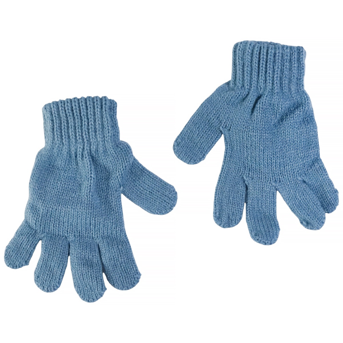 Ασορτί πλεκτά γαντάκια Kitti σε γαλάζιο χρώμα από το παιδικό σετ με τον δεινόσαυρο.