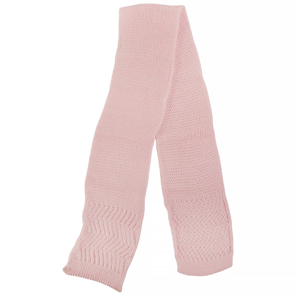 Ασορτί ροζ πλεκτό κασκόλ Kitti που ανήκει στο σετ Little Rabbit για ζεστές χειμερινές εμφανίσεις.