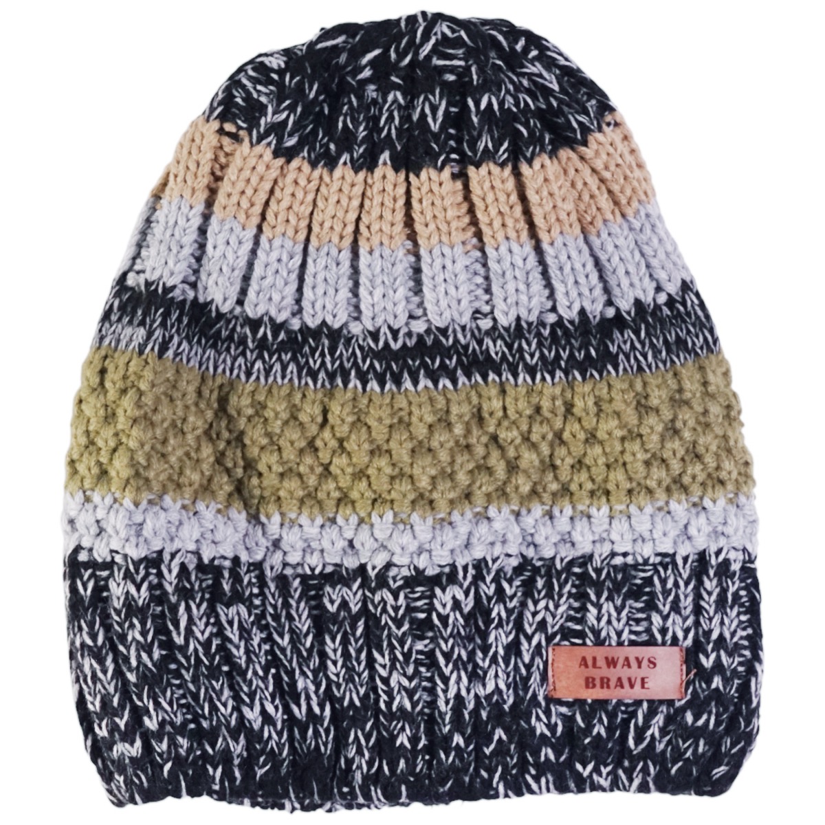 Kitti πλεκτός σκούφος γκρι πράσινος Always Brave in Green για αγόρι