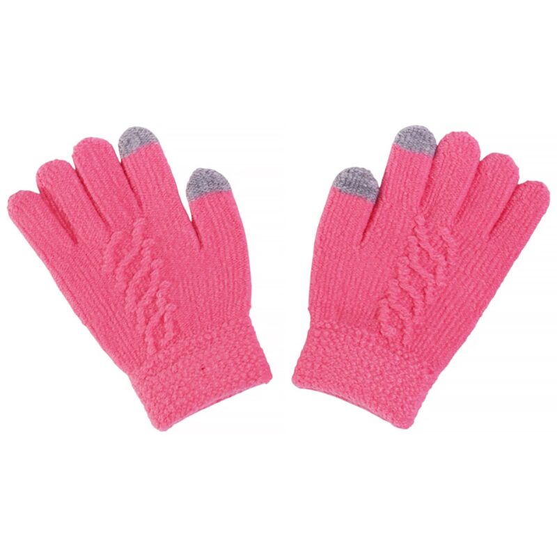Χειμερινά πλεκτά γάντια Kitti για κορίτσια σε φούξια χρώμα