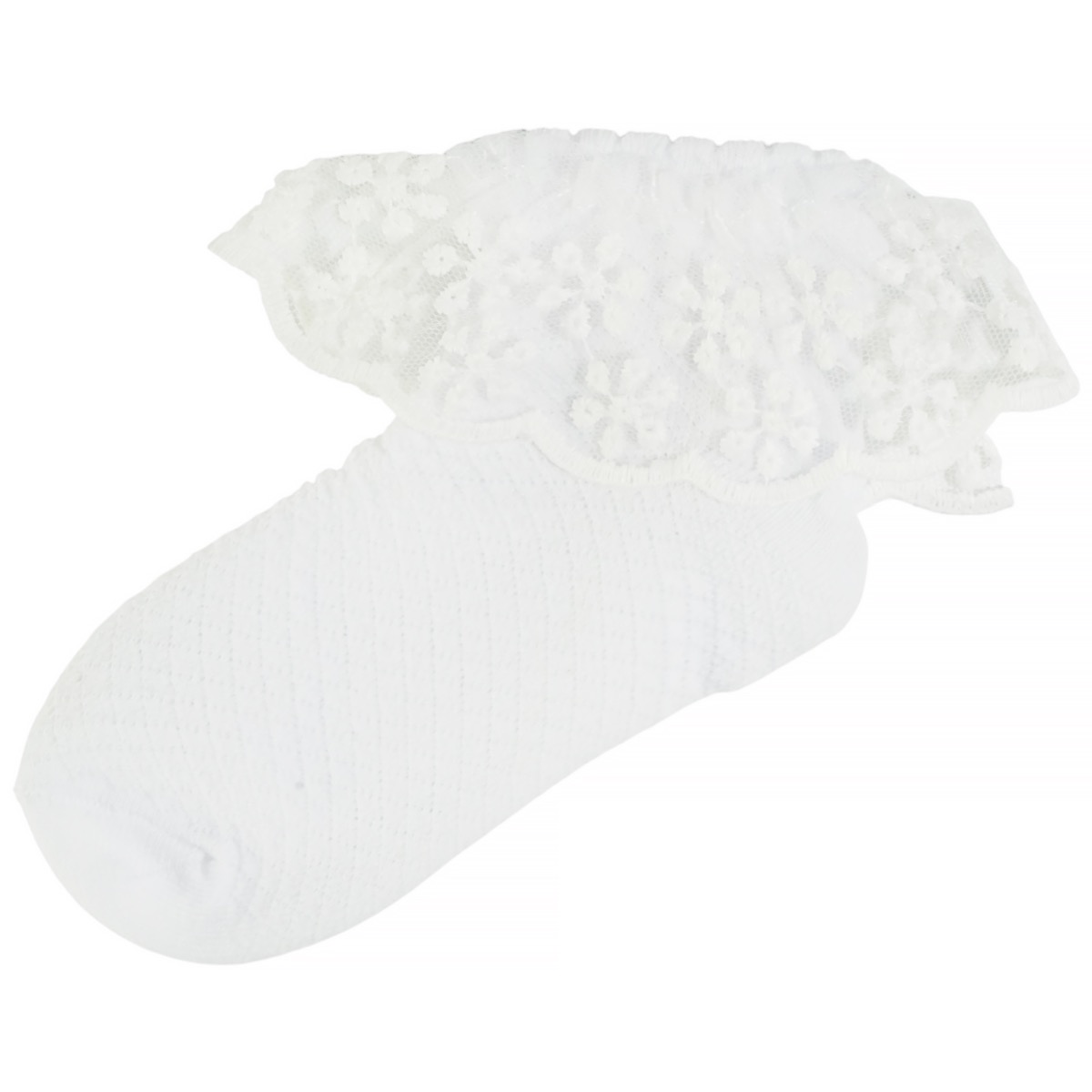 Κοριτσίστικες καλτσούλες Baby Kral White Festive για γιορτινό ντύσιμο