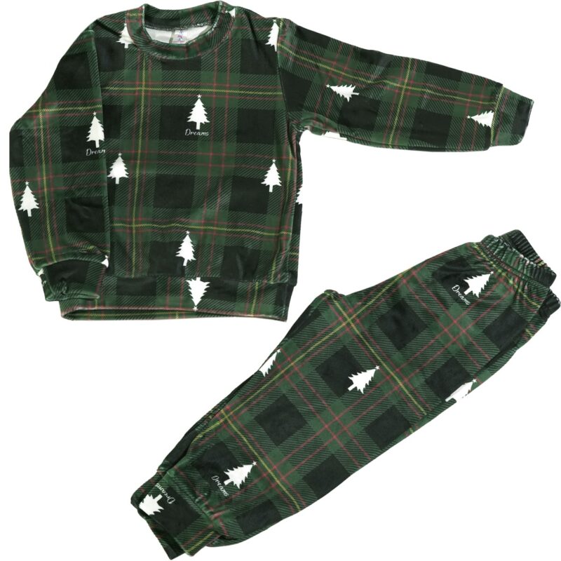 Dreams χριστουγεννιάτικη πιτζαμούλα για παιδιά από απαλό βελουτέ ύφασμα