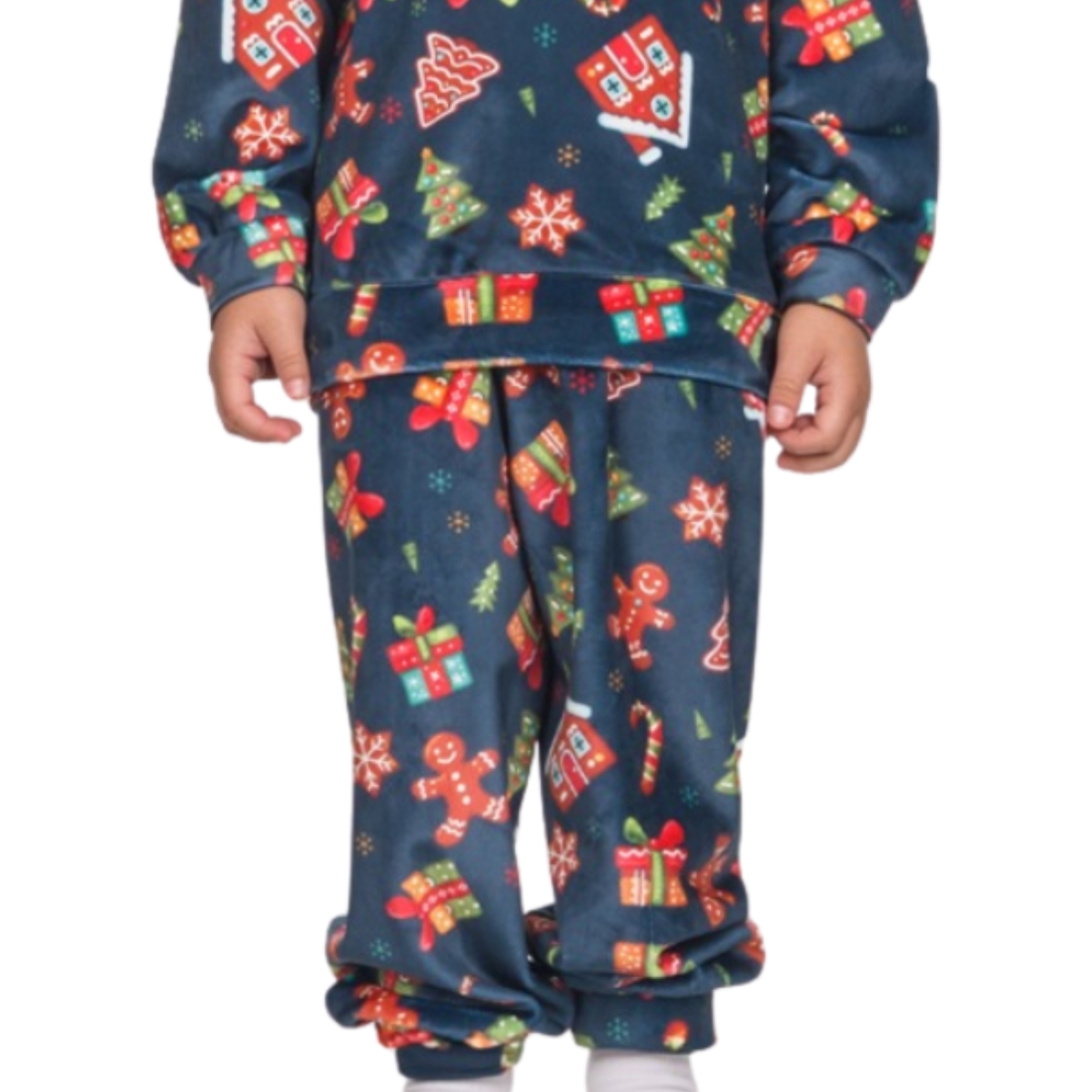 Βελουτέ πιτζαμούλα Dreams με λάστιχο στη μέση και στα τελειώματα