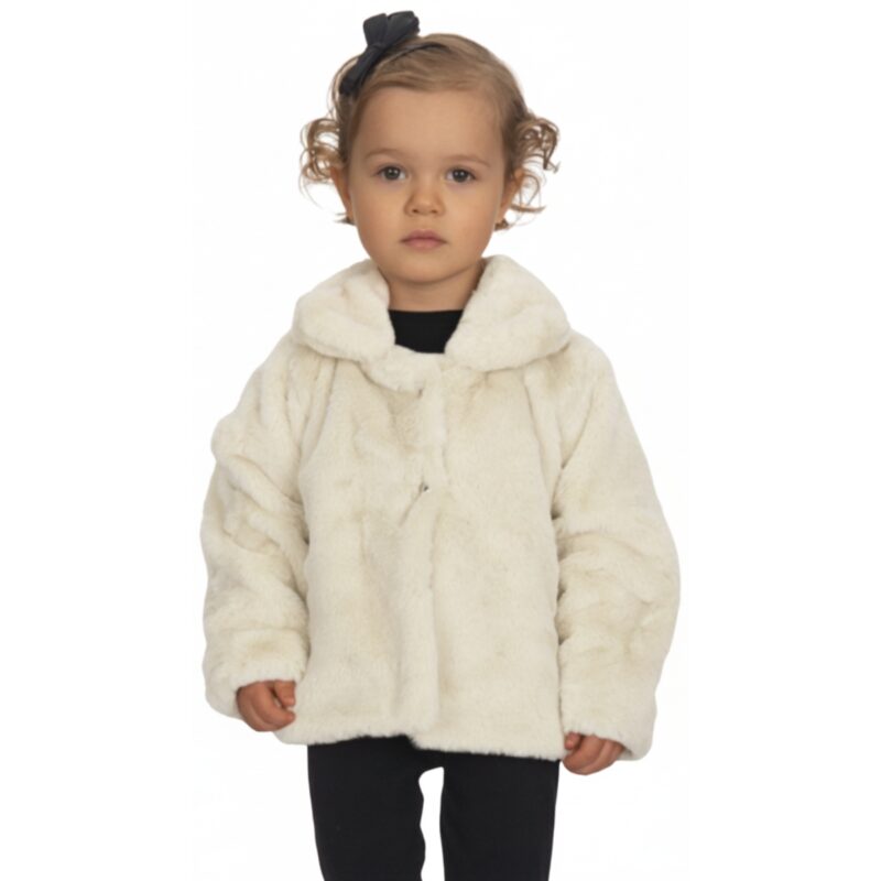 Joyce παλτό για κορίτσι μπεζ από απαλό ύφασμα