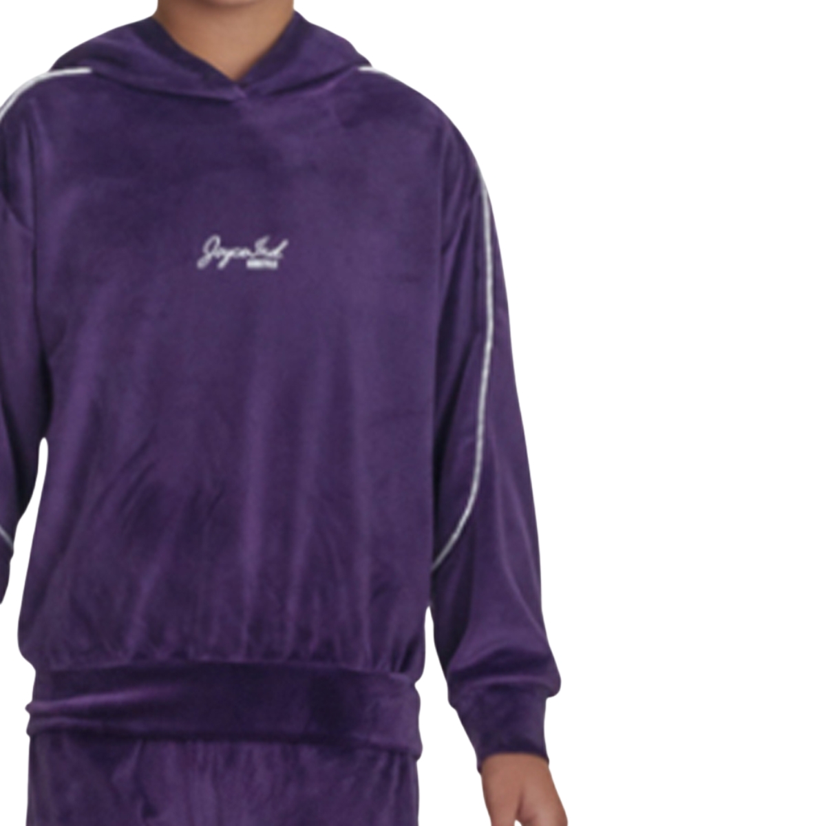 Joyce μοβ μπλούζα βελουτέ με κουκούλα για κορίτσι