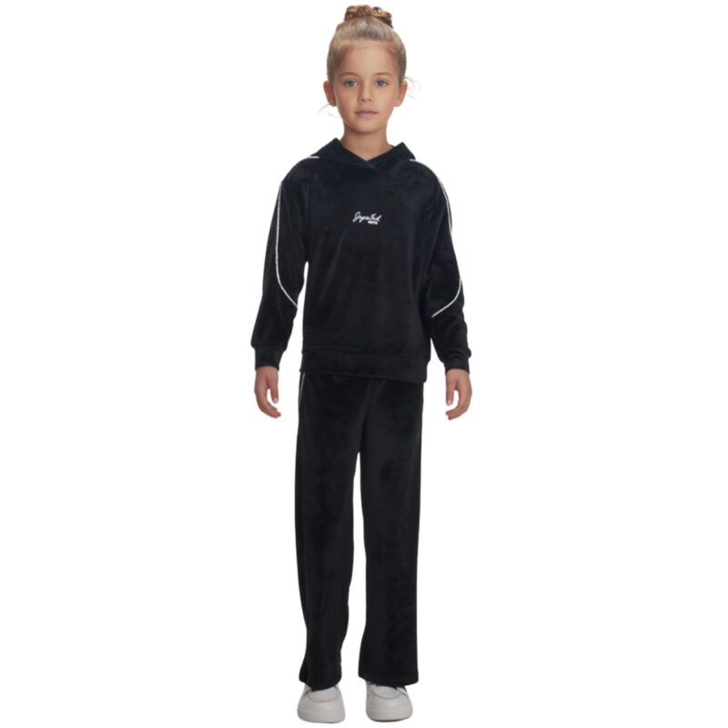 Joyce σετ για κορίτσι βελουτέ μαύρο με άνετη εφαρμογή