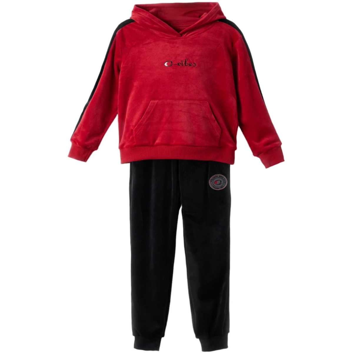 Εβίτα βελουτέ σετ φόρμας για κορίτσι μπορντό μπλούζα μαύρο παντελόνι