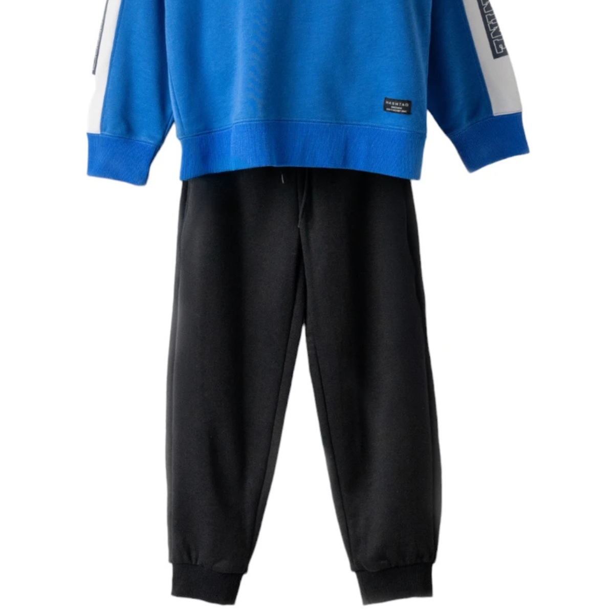 Hashtag μαύρο παιδικό παντελόνι φόρμας για αγόρι με τσέπες και κορδόνι