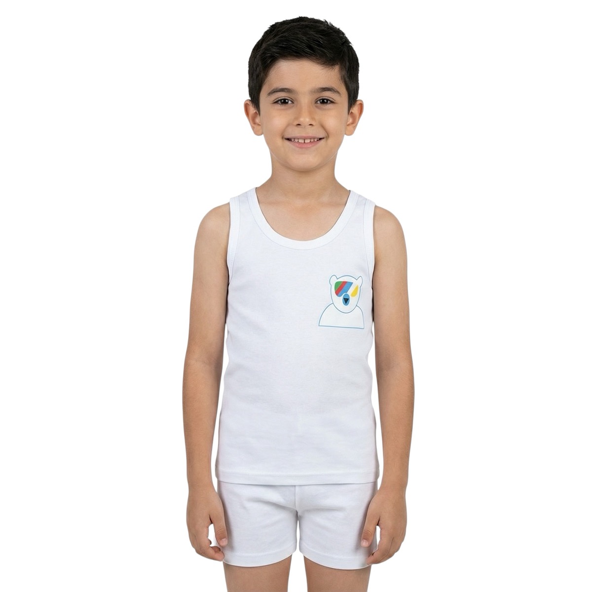 Λευκό αμάνικο φανελάκι Defne Baby κατάλληλο για όλες τις εποχές