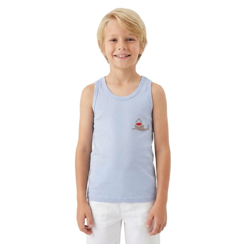 Defne Baby φανελάκι για αγόρι γαλάζιο βαμβακερό με ελαστικότητα