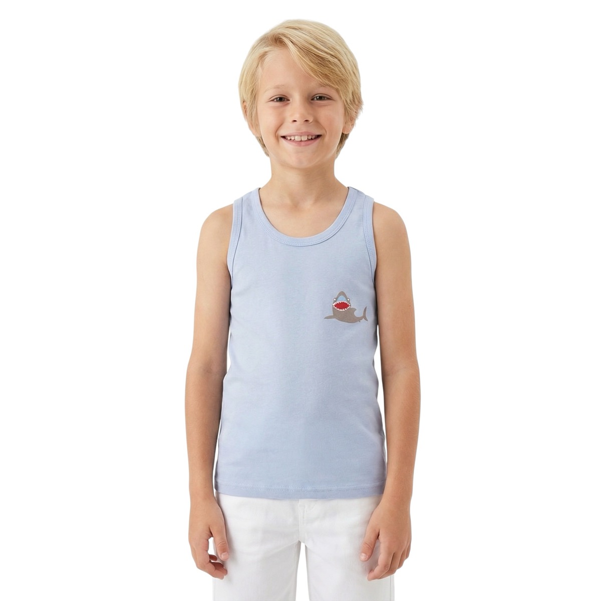 Defne Baby φανελάκι για αγόρι γαλάζιο βαμβακερό με ελαστικότητα