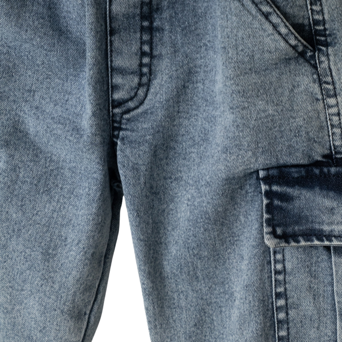 Hashtag τζιν cargo παντελόνι για αγόρια Big Dino με λάστιχο στη μέση και στο τελείωμα