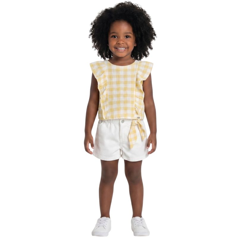 Εβίτα σετ μπλούζα, τζιν σορτσάκι και στέκα «Lovable»