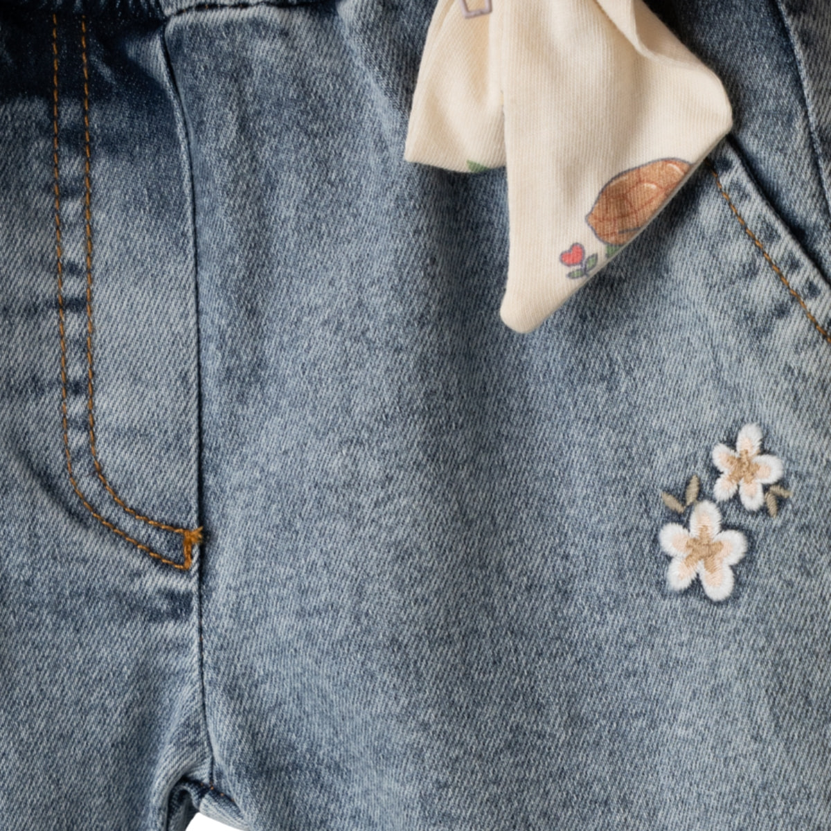 Εβίτα μπλε τζιν παντελόνι για κορίτσια Perfect Day με λάστιχο στη μέση