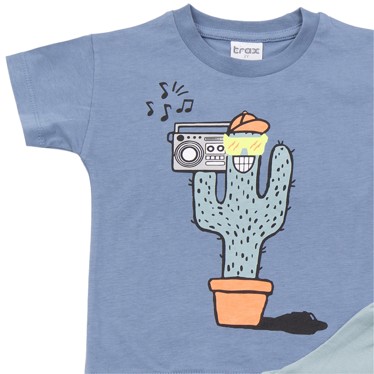 Μπλούζα Trax «Funny Cactus» μπλε με τύπωμα μπροστά για καλοκαιρινό ντύσιμο