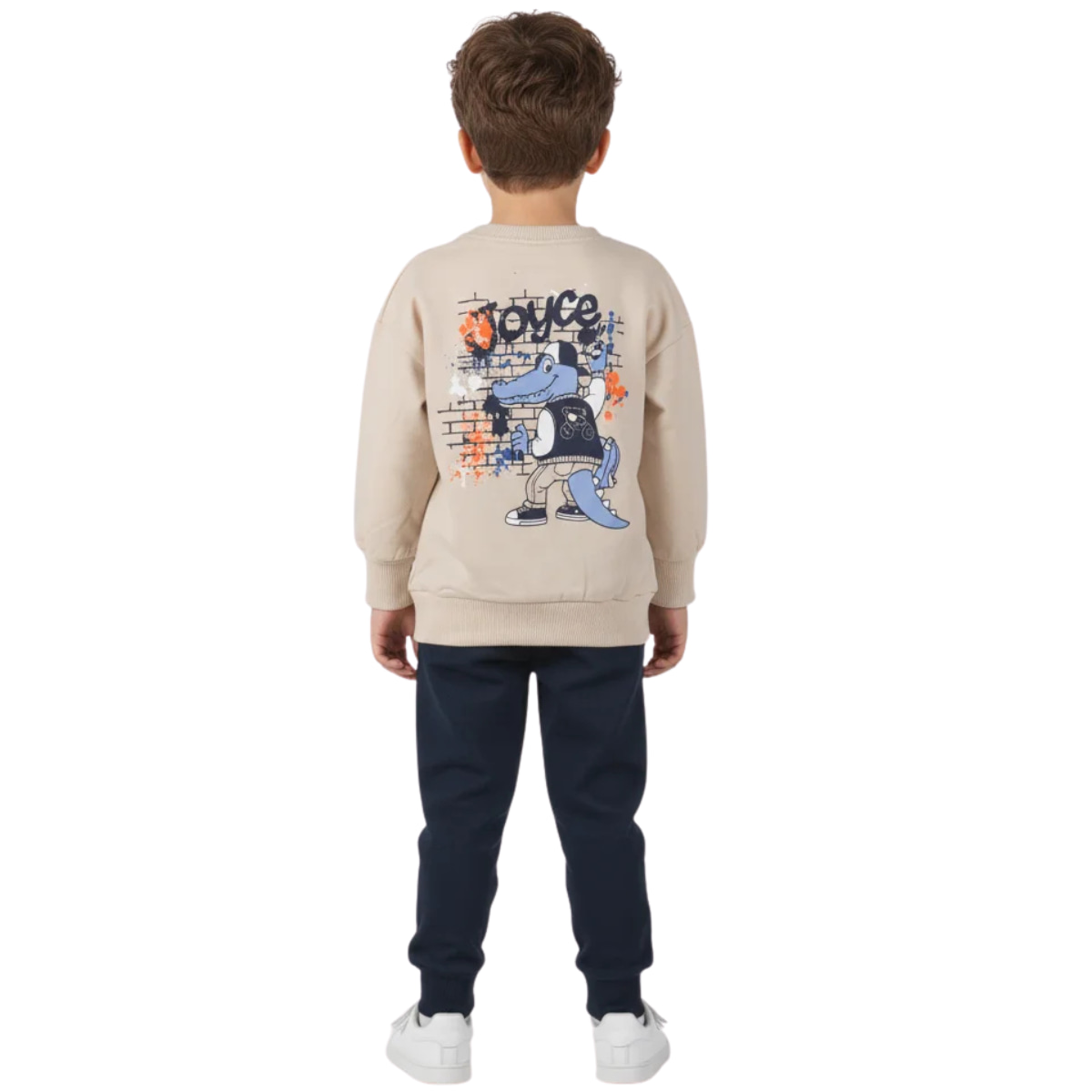 Φόρμα Joyce Graffiti Crocodile αγόρι με τύπωμα κροκόδειλο και άνετη εφαρμογή για κάθε μέρα