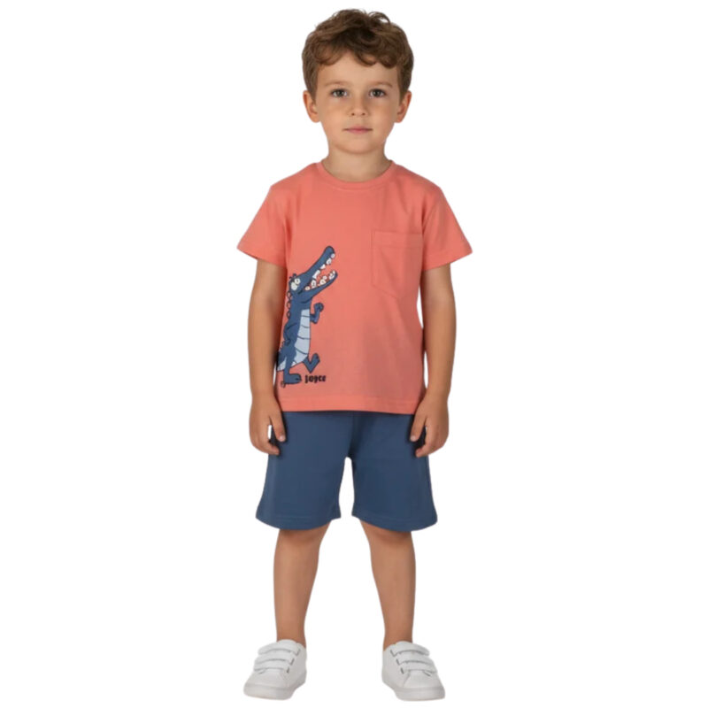 Joyce καλοκαιρινό σετ Salmon Crocodile για αγόρι σε σομόν και μπλε για παιχνίδι και διακοπές