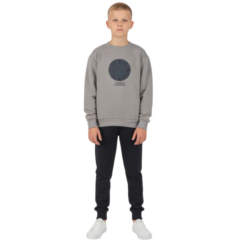 Γκρι φόρμα Joyce Circle αγόρι με γκρι μπλούζα με τύπωμα και μαύρο παντελόνι