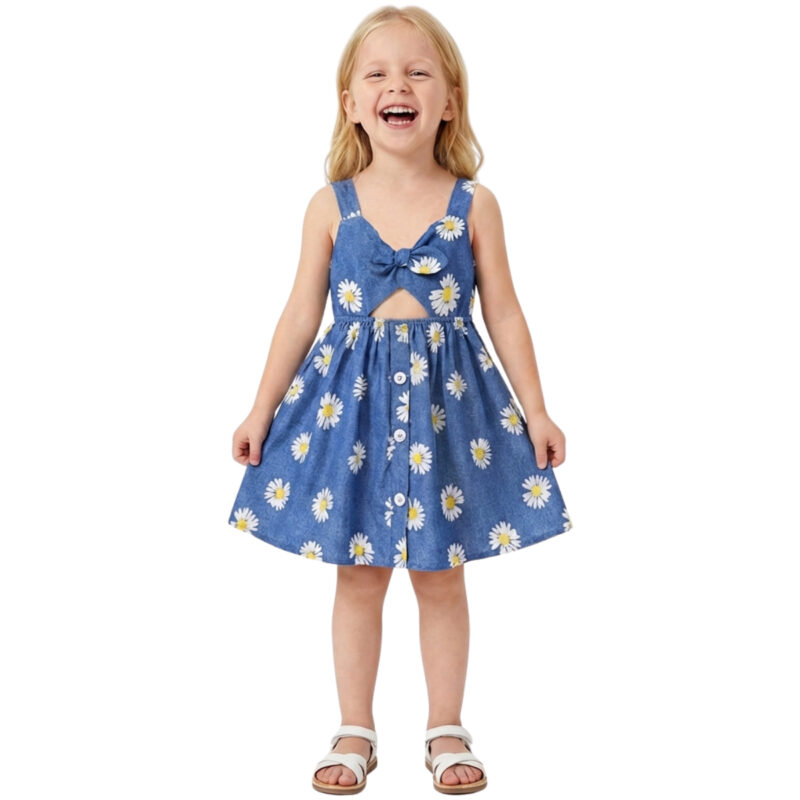 Funky φόρεμα Chamomiles All Over για κορίτσια για σχολείο και καλοκαιρινές βόλτες