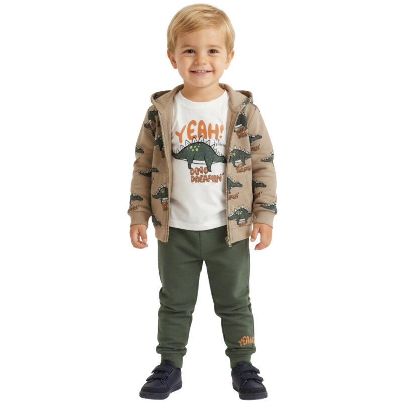 Σετ τριών τεμαχίων Trax για αγόρι «My Best Friend» με ζακέτα, μπλούζα και παντελόνι φόρμας