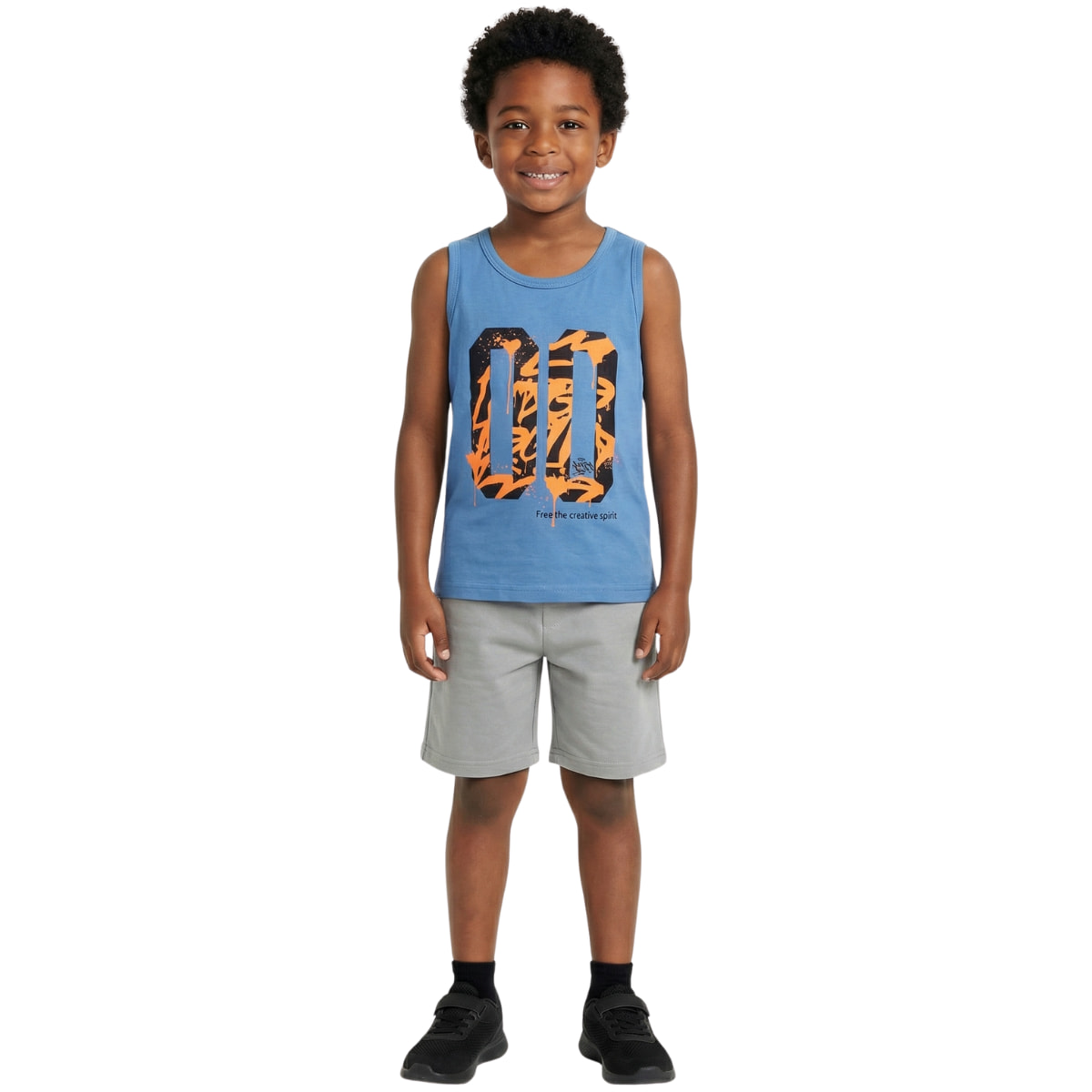 Σετ Trax μπλούζα βερμούδα για αγόρια Creative μπλε και γκρι