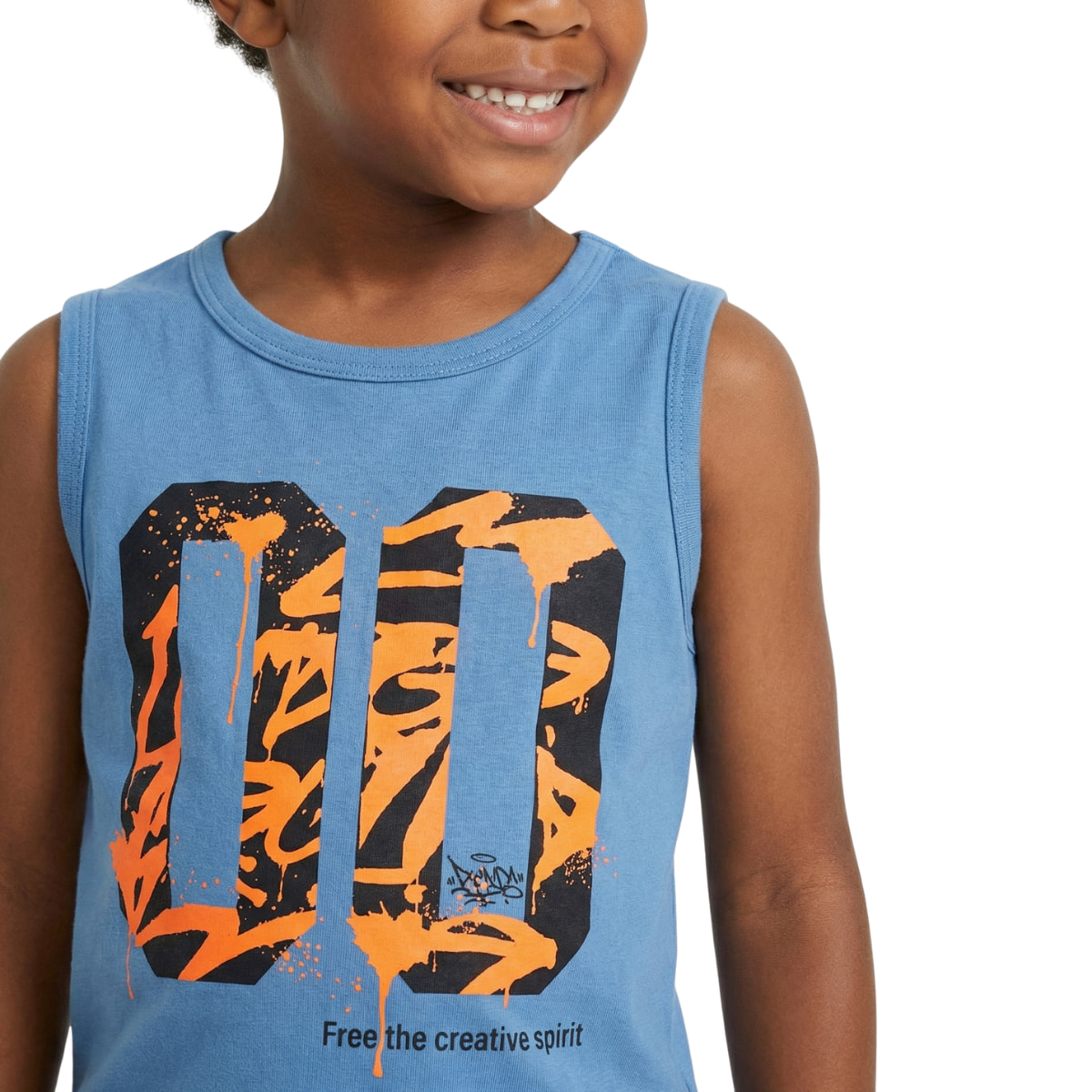 Trax μπλε αμάνικη μπλούζα με τύπωμα εμπρός για αγόρια, σετ Creative