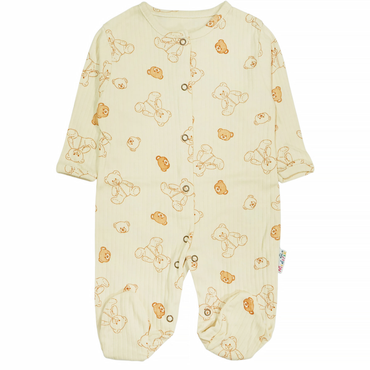 Midirik βρεφικό φορμάκι αγόρι με πρακτικό άνοιγμα τρουκς από πάνω έως κάτω