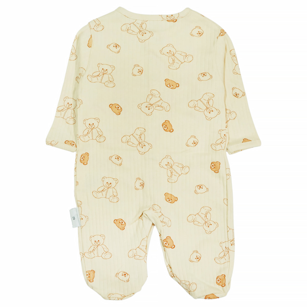 Midirik φορμάκι αγόρι με τρυφερά αρκουδάκια σε μπεζ γήινη απόχρωση, για ανοιξιάτικες αγκαλιές