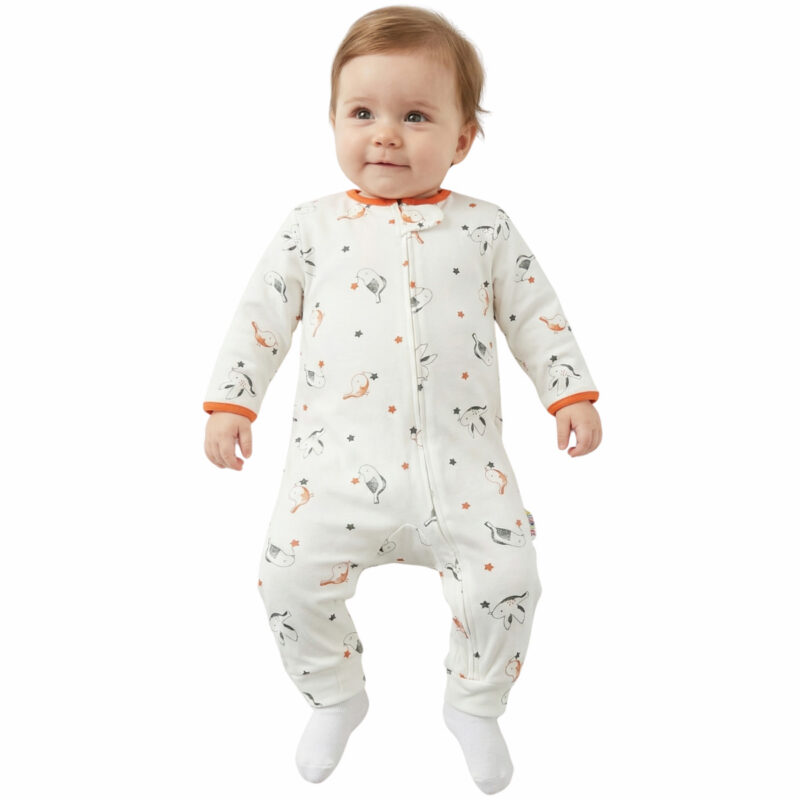 Midirik εκρού φορμάκι για κορίτσι Free Birds με χαριτωμένο τύπωμα