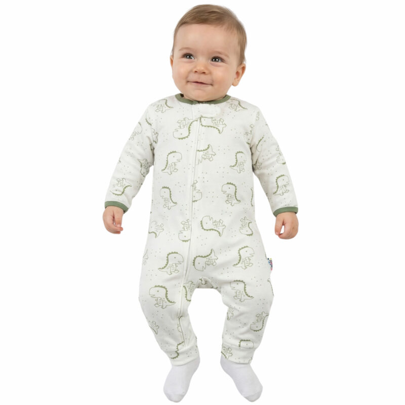 Midirik εκρού φορμάκι για αγόρι Baby T-Rex με τύπωμα δεινοσαυράκι