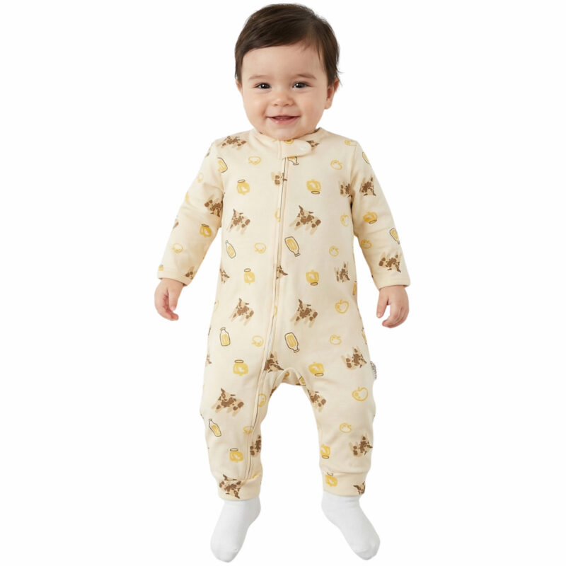 Midirik καφέ φορμάκι για αγόρι Baby Coat με όμορφο τύπωμα