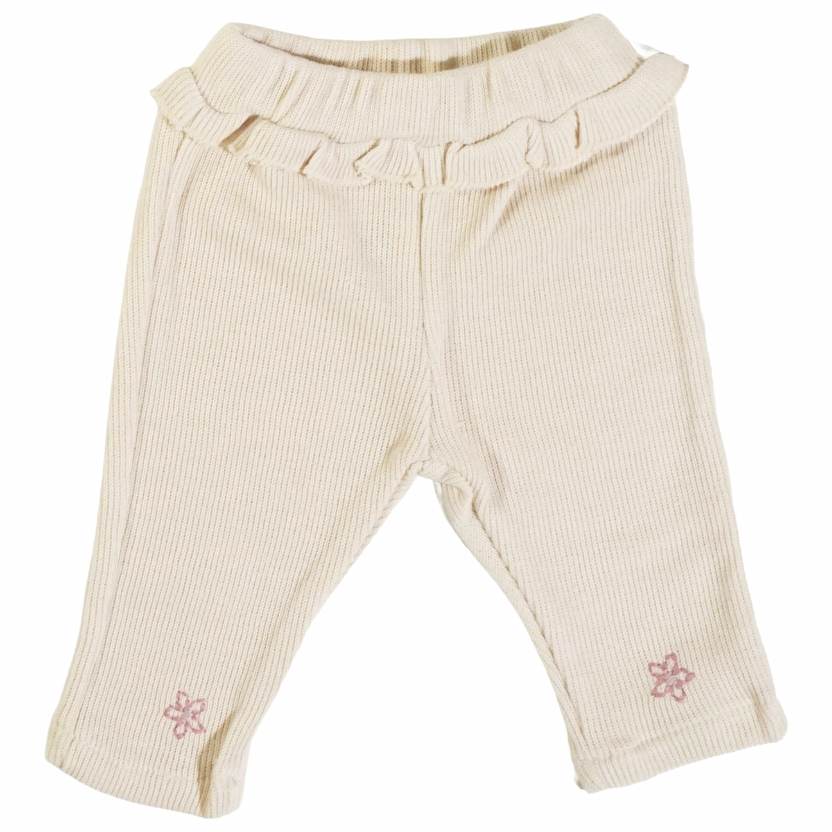 Πλεκτό βρεφικό παντελόνι Joyol σε μπεζ απόχρωση με ελαστική μέση