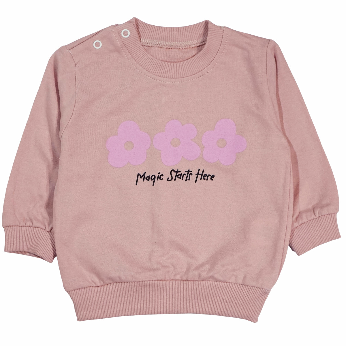 Σομόν μακρυμάνικη μπλούζα Naz Mix με χαρούμενο τύπωμα για άνετες βόλτες