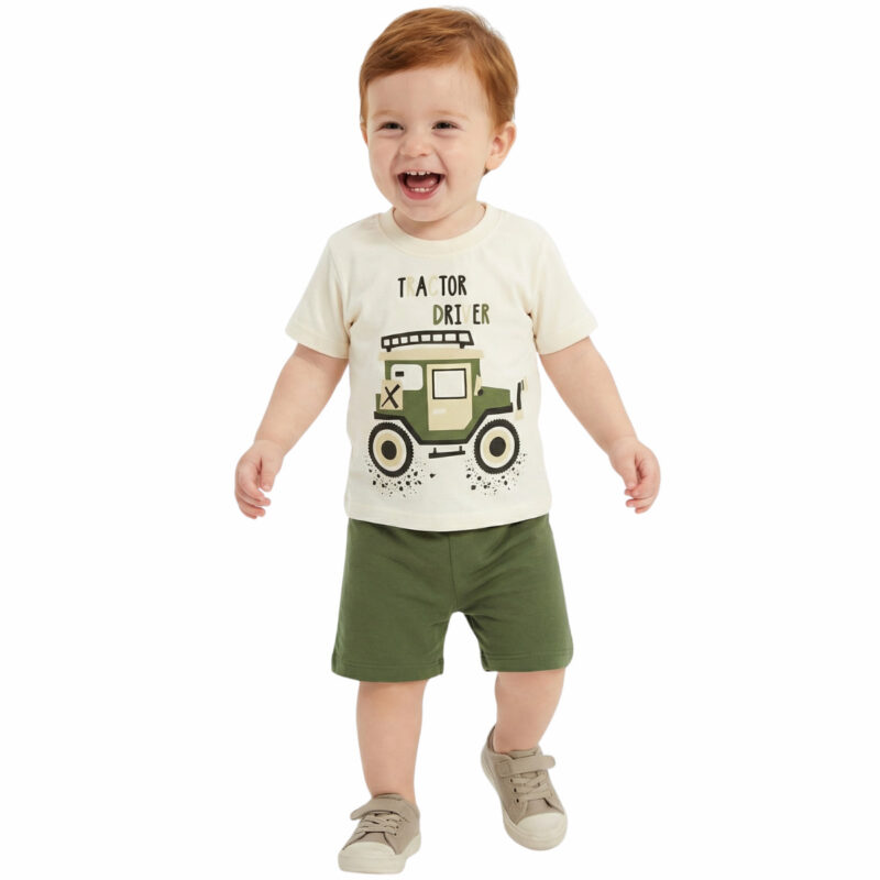 Cilgin Baby βρεφικό σετ Tractor Driver μπλούζα σορτσάκι τρακτέρ - Kidz.gr