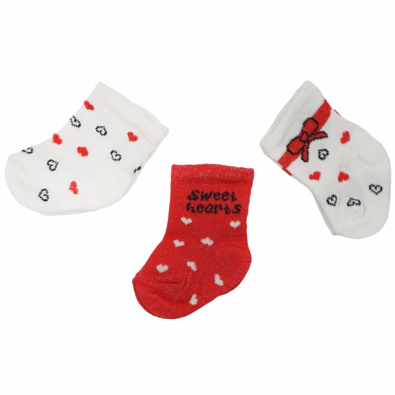 Icon Baby βρεφικές καλτσούλες τριών τεμαχίων «Sweethearts» - Kidz.gr
